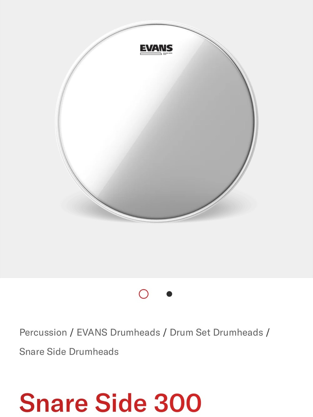 EVANS Clear Drumhead with Silver Hoop